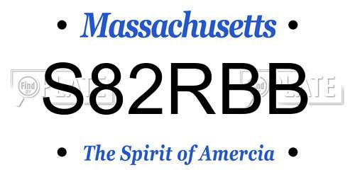 S82RBB Massachusetts License Plate