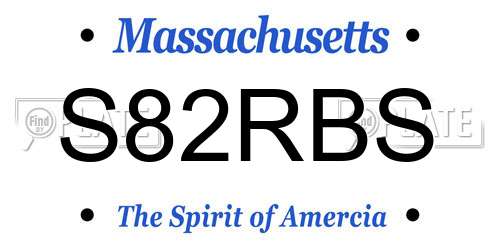 S82RBS Massachusetts License Plate