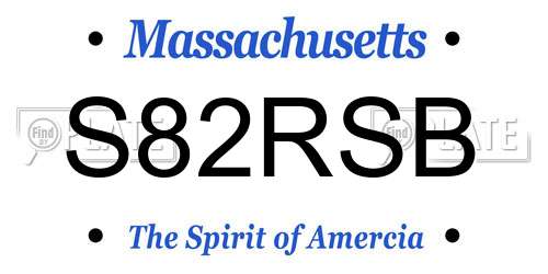 S82RSB Massachusetts License Plate