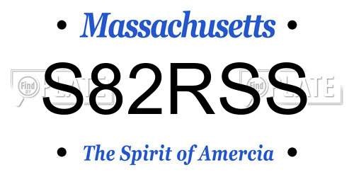 S82RSS Massachusetts License Plate