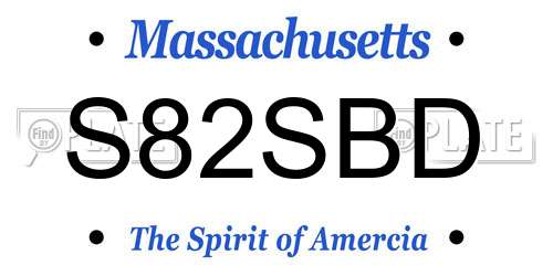 S82SBD Massachusetts License Plate