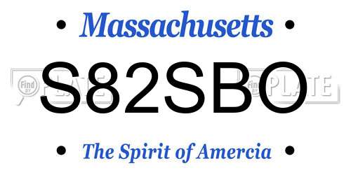 S82SBO Massachusetts License Plate