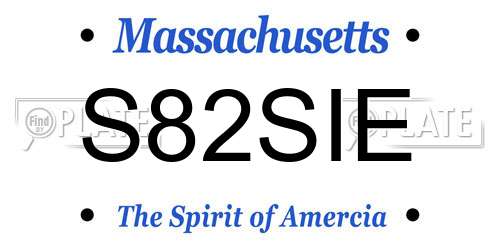 S82SIE Massachusetts License Plate