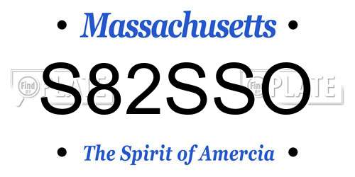 S82SSO Massachusetts License Plate