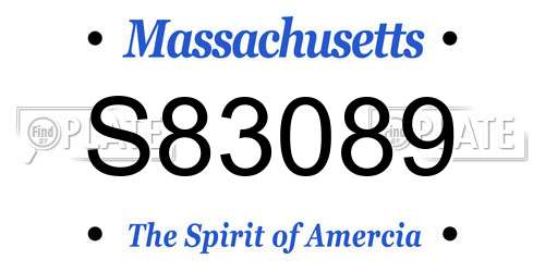 S83089 Massachusetts License Plate