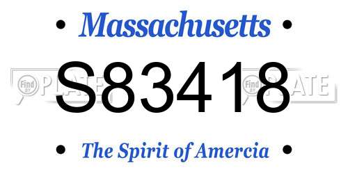 S83418 Massachusetts License Plate