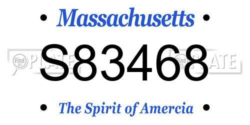 S83468 Massachusetts License Plate