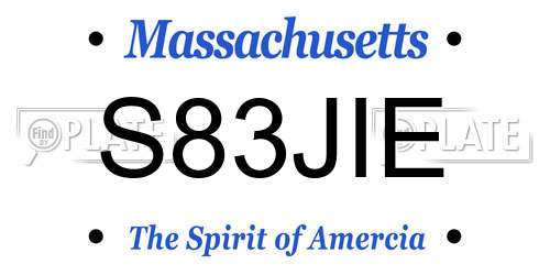 S83JIE Massachusetts License Plate