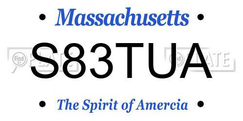 S83TUA Massachusetts License Plate