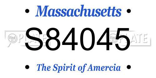 S84045 Massachusetts License Plate