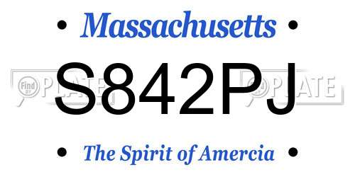 S842PJ Massachusetts License Plate