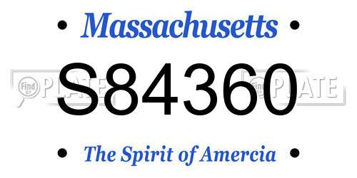 S84360 Massachusetts License Plate