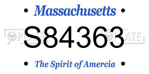 S84363 Massachusetts License Plate