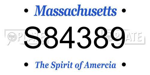 S84389 Massachusetts License Plate