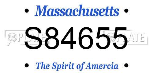 S84655 Massachusetts License Plate