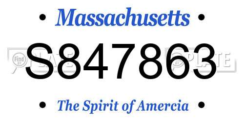 S847863 Massachusetts License Plate