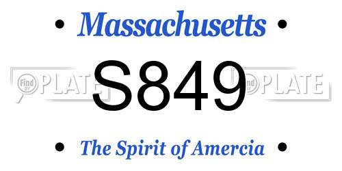 S849 Massachusetts License Plate