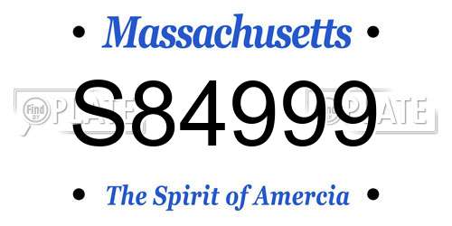 S84999 Massachusetts License Plate
