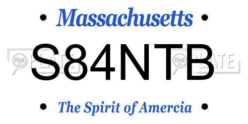 S84NTB Massachusetts License Plate