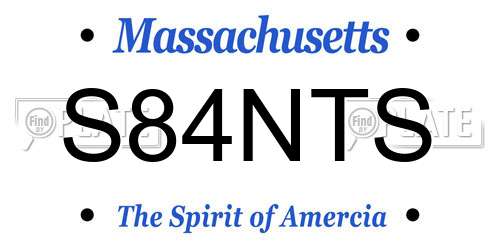 S84NTS Massachusetts License Plate