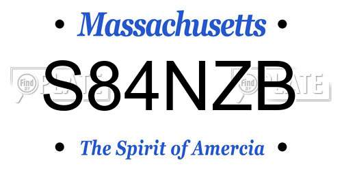 S84NZB Massachusetts License Plate