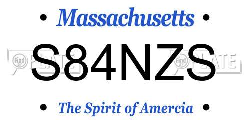 S84NZS Massachusetts License Plate