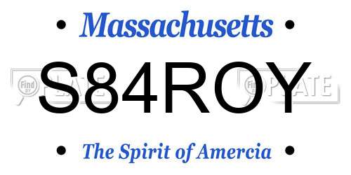S84ROY Massachusetts License Plate