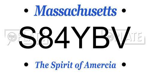 S84YBV Massachusetts License Plate