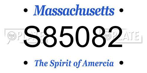 S85082 Massachusetts License Plate