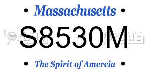 S8530M Massachusetts License Plate