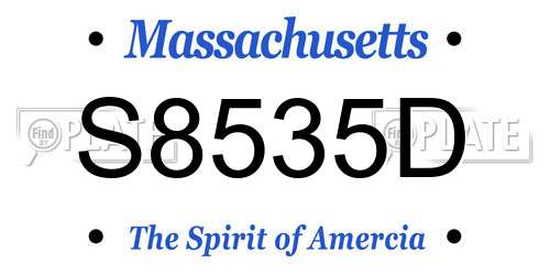 S8535D Massachusetts License Plate