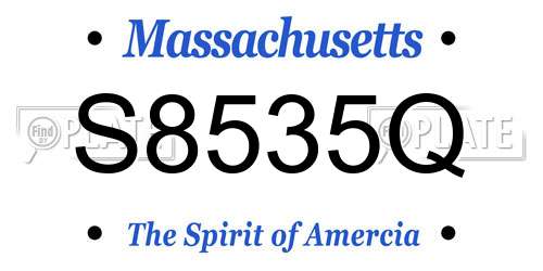S8535Q Massachusetts License Plate