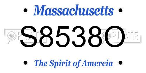 S8538O Massachusetts License Plate