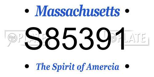 S85391 Massachusetts License Plate