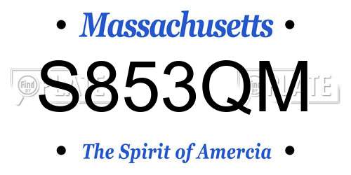 S853QM Massachusetts License Plate