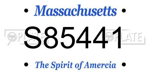 S85441 Massachusetts License Plate