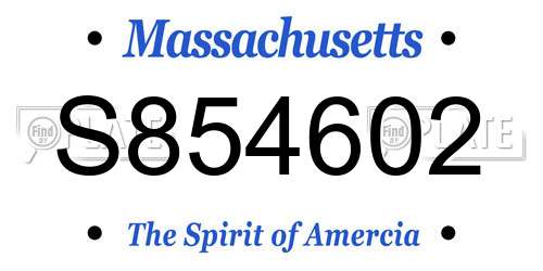 S854602 Massachusetts License Plate