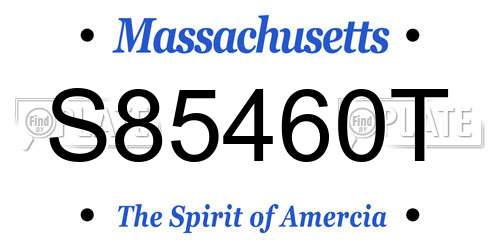 S85460T Massachusetts License Plate