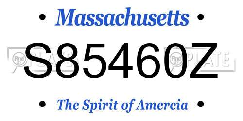 S85460Z Massachusetts License Plate