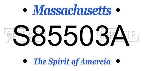 S85503A Massachusetts License Plate