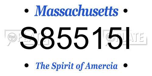 S85515I Massachusetts License Plate