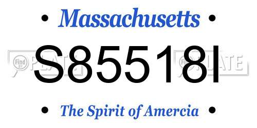 S85518I Massachusetts License Plate