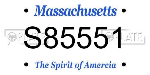 S85551 Massachusetts License Plate