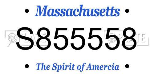 S855558 Massachusetts License Plate