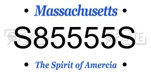 S85555S Massachusetts License Plate