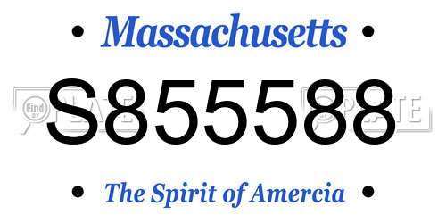 S855588 Massachusetts License Plate