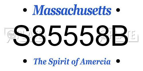 S85558B Massachusetts License Plate
