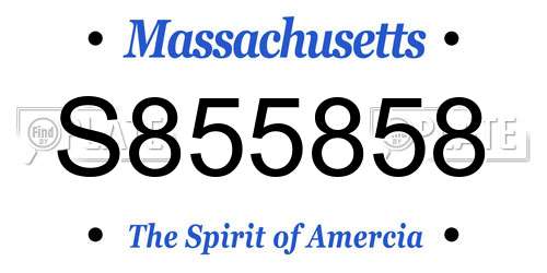 S855858 Massachusetts License Plate