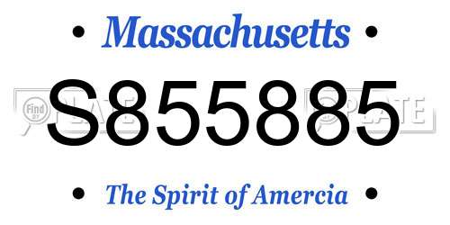 S855885 Massachusetts License Plate
