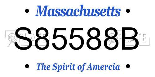 S85588B Massachusetts License Plate